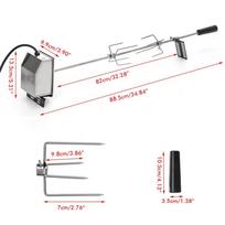 110V/220V 4W Large Stainless steel Grill Rotisserie Spit Roaster Rod  Charcoal BBQ Pig Chicken Motor Kit