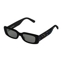 Louis Vuitton X Takashi Murakami Collaboration Square Sunglasses With Allover Letter Pattern Unisex sunglasses black Z2709W Basic Packaging-Dust Bag+Eyeglass Case,F,Black