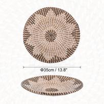 35cm Kabantis pintas sieninis krepšys Natūralaus rotango sieninis krepšys Dekoracija Boho Sodybos Rustic Dekoratyviniai stalo rinkiniai svetainei šviesiai pilka spalva