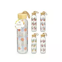 Stiklinė gertuvė su bambukiniu dangteliu, 500 ml