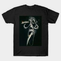 Men Black Print T-shirt Scream Movie No-Cut Transfer Paper Print Cotton Tshirt - Men's Summer Cotton Graphic Tee S įvairiaspalvis