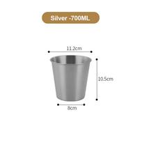 0.7L/1L/1.8L Beer Barrel Stainless Steel Cooling Barrel Creative Snack Bucket  Snack silver-0.7L