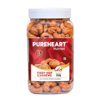 Pureheart Nutreat Aštrūs Kepti Anakardai 333g | Aukščiausios Kokybės Aštrūs Kepti Sveiki Anakardai | Traškus Čili Kaju Džiovintų Vaisių Užkandis - Daugkartinio Naudojimo Stiklainis