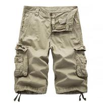 Men's Plus Size 5-Point Cargo Shorts: Multi-Pocket Casual Mid-Length 46 (+3 yuan) chaki