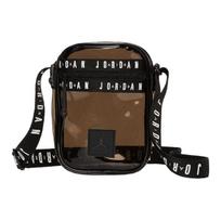 Jordanija pusiau skaidrus raidės logotipas poliuretano telefono krepšys per petį crossbody krepšys įprasti unisex krepšiai juodas DA5077-010 Black