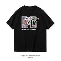 MTV Music Television Astronaut Collage Fill Classic TShirt Women Unisex Casual cotton printed t shirts streetwear Shortsleev S