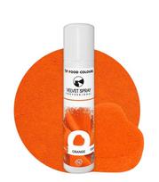 Zomšas purškiamas oranžinis maistiniai dažai aksominis 100 ml oranžinis