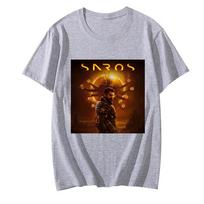 Saros Žaidimo Marškinėliai Trumpomis Rankovėmis Vasarai Apvalia Kaklo Marškinėliai Moterims/Vyrams Laisvalaikio Medvilniniai Camisetas Madingi Grafiški Spaudiniai Viršutiniai Drabužiai XS pilka spalva