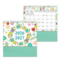 2026-2027 English Desk Calendar Minimalist Design Matte Paper for Office Study Space Compact Durable Easy Flip