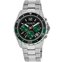 Coach Kent Black & Green Chronograph Dial Steel Men's Watch 14602557 žalia
