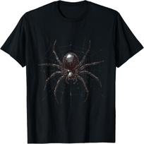 Crawling Spider Web Black Widow Tarantula Arthropod Graphic T-Shirt S juoda
