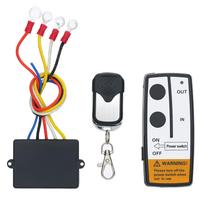 DC12V Universali belaidė gervės nuotolinio valdymo pultelių rinkinys 12V 50 pėdų 2 pulteliai su indikatoriaus lempute sunkvežimiui, Jeep, ATV, SUV