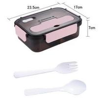 Portable Lunch Box with Lid Divided Into Compartments Insulated Lunch Boxfor Office Workers Thermal Lunch Box Bento Lunch Box 1500ml rožinė