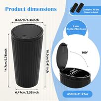 2Pcs 650ml Car Trash Can Plastic Cup Holder Dustbin with Lid Leak Proof Vehicle Garbage Bin for Car Door Pocket Seat Back Pocket