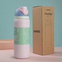 24OZ Owala FreeSip Termosinis nerūdijančio plieno vandens buteliukas su šiaudeliu, termokubilas B žalia
