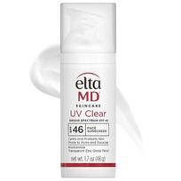 EltaMD UV Clear veido apsauginis kremas nuo saulės SPF 46, be riebalų, su cinko oksidu, dermatologų rekomenduojamas, baltas