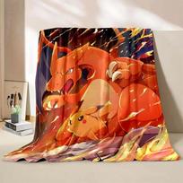 Charizard Dracaufeu Print Cartoon Blanket ren Adult Blanket Soft Warm Bedding for Bed Sofa Travel Cover Blanket# 75X95CM pilka spalva