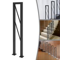 85cm U formos geležiniai laiptų turėklai, juodas pasviręs strypas/lenktas metalinis laiptų turėklas, laisvai stovintis 17*85cm laiptinėms, viloms
