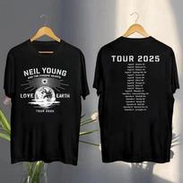 Neil Young Meilė Žemei Turo Prekės Turo 2025 Marškinėliai Pakartotinis Spaudas Unisex Marškinėliai S