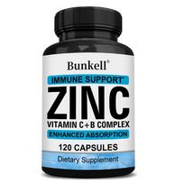 Zinc Vitamin C + B Complex Dietary Supplement, 120 Capsules Per Bottle 120 Capsules