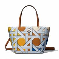 Tory Burch Austas spalvų blokų dizaino nailoninis pirkinių krepšys Mini moteriški pirkinių krepšiai Daugiaspalvis 176042-400 Basic Set (Bag+Dust Bag)