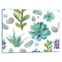 Szklana Płyta Deska Do Krojenia 52X40 Kwiaty