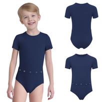 Prisitaikantis kasdienis kombinezonas specialių poreikių vaikams Su užtrauktuku nugaroje Anti-Strip dizainas Apvalia apykakle Trumpomis rankovėmis Bodis su vamzdelio įėjimu 3-4 Years pilka