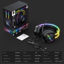 Onikuma X33 Head-Mounted RGB Sports Wired Gaming Headset, USB Type-C, RGB Lighting, 50mm Driver, Omnidirectional Mic Package size:22*22*12cm juoda