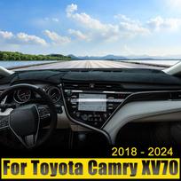 Car Dashboard Cover Avoid Light Pad Anti-UV Carpet Non-Slip Mats For Toyota Camry XV70 2018    2022 2023 2024 A Black Side LHD