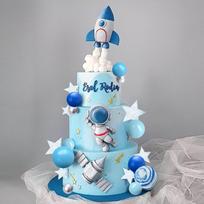 Space Cake Toppers Outer Space Astronaut Figurines Rocket Balls and Stars Space Theme Decorations for Birthday Party Supplies