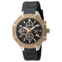 TIMEX UFC Kvarcinis 10 ATM Atsparus vandeniui Mineralinis Juodas TW2V87300 Vyriškas Laikrodis, Atsparus, Stiklas, Ciferblatas, [Autentiškas] juoda