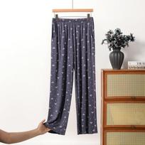 Dydis XL–6XL Moteriškos modalinės pižamos kelnės Su visų pusių kaspinėlių raštu Slim Fit Atsitiktinės laisvalaikio kelnės Dėvimos lauke Pagrindinis sluoksnis Kelnės XL pilka