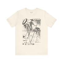 Don Quixote, Salvador Dali Art Shirt, Miguel De Cervantes T-shirt, Novel Bookworm, Surreal Sketch Unisex Jersey Short Sleeve ... S įvairiaspalvis