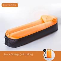 Portable Inflatable Couch Air Sofa Waterproof Anti Air Leaking Design Camping Chair for Beach Picnics Music Festivals Camping oranžinė