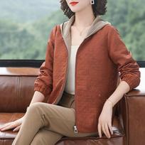 2025 Stylish Windbreaker: Casual Hooded Jacket for Middle-aged & Elderly Women 4XL (70-77.5 kg)