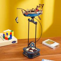 Robotime Rokr Gravity Swing Model Building Kit 3D Wooden Puzzle kit Santa on Sleigh kit Ocean Fisher kit Best Gifts for Adults T