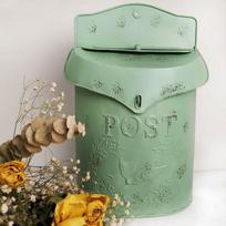 European Retro Wall Mailbox Mail Box Hanging Post Letter Box House Garden žalia
