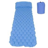 Inflatable Sleeping Pad Mat Portable Air Bed for Outdoor Camping Hiking Travel BeachPeacock Blue povo mėlyna spalva