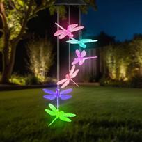 1Pc Outdoor Solar Garden Multi-color Wind Chime Lights North American Cardinals Butterfly Dragonfly Hummingbird and So On 0-5W