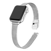 Milanese Strap For Apple watch band 44mm 40mm 45mm 41mm stainless steel Metal bracelet for iWatch Apple watch 3 4 5 SE 6 7 42mm 44mm 45mm 49mm sidabras