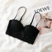 Women's half cup lace edge small chest not empty cup underwear women gather anti-sagging bra autumn bra 70B/32B juoda