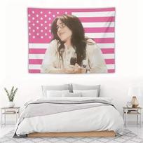 Billie Eilish Rožinė Amerikos Vėliavos Gobelenas Amerikos Vėliavos Žaidėjo Dekoras Interjero Sienos Kabinamas Kambario Dekoracija Sienos Menas Gobelenas 74x94cm(29x37in)