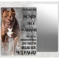 She Wears Scars Dog Pitbull Vintage Retro Tin Sign Door Home Wall Decor MetalAluminumtin sign 20x30cm（7.8x11.8inch）
