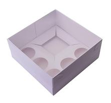 Dėžutė keksiukams ir pyragėliui 23X23X10cm Balta-skaidri Bento dėžutė