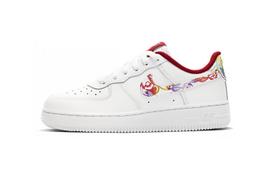 Nike Air Force 1 CNY Abrasion Resistant Low top Kids' Skateboarding Shoes Help White Children Aged 3 7 Years Old CU2981-191 11C