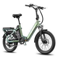 Elektrinis dviratis sulankstomas Fafrees F20 Flex 250W variklis Dvigubi diskiniai stabdžiai Didžiausias greitis 25km/h 20  padanga Miesto E-dviratis 36V 25Ah Didžiausia apkrova 140kg 20Ah žalia