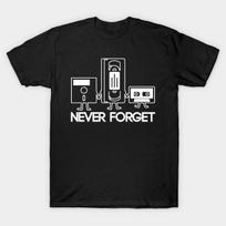 Men Black Print T-shirt Never Forget No-Cut Transfer Paper Print Cotton Tshirt L