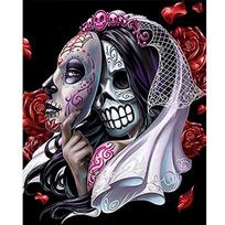 5D DIY Full Drill Diamond Painting skeleton woman Picture Of Rhinestone Diamond Embroidery Cross Stitch Handmade Gift Full Round 20X30CM