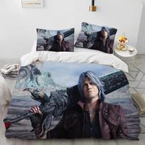 D-Devil May Cry DMC Žaidimo Žaidėjo Antklodės Lovos Patalynės Komplektas, Antklodės Užvalkalas Lovos Komplektas Antklodės Užvalkalas Pagalvės Užvalkalas, Karališkojo Karalienės Dydžio Lovos Patalynės Komplektas Vaikams 70x133cm 2pcs