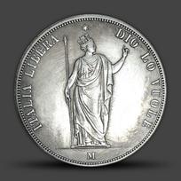 1848 m. Italijos ietininkė, 5 Lirų Sidabrinis Doleris, Moneta
